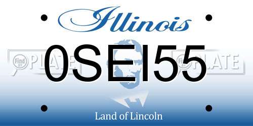 0SEI55 Illinois License Plate