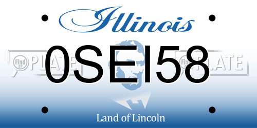 0SEI58 Illinois License Plate