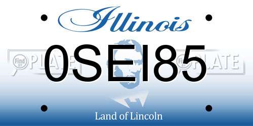 0SEI85 Illinois License Plate