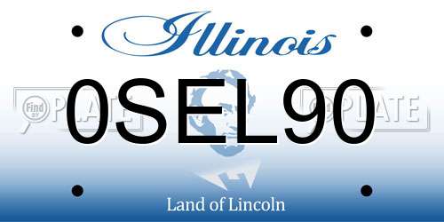 0SEL90 Illinois License Plate