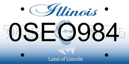 0SEO984 Illinois License Plate