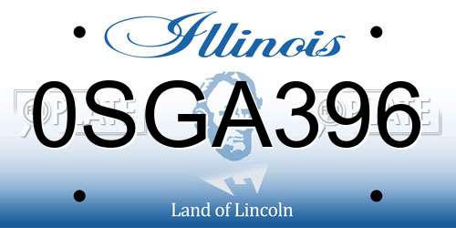 0SGA396 Illinois License Plate
