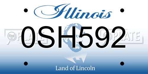 0SH592 Illinois License Plate