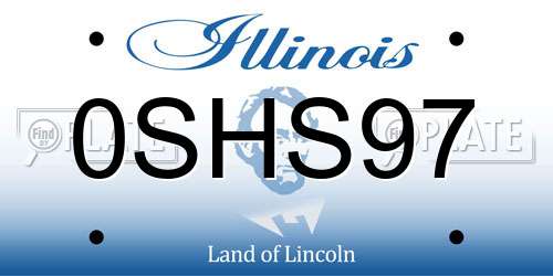 0SHS97 Illinois License Plate