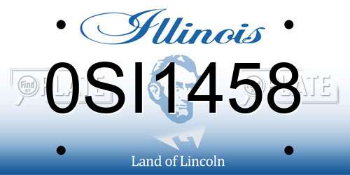 0SI1458 Illinois License Plate