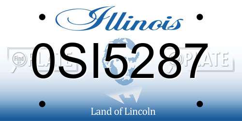 0SI5287 Illinois License Plate