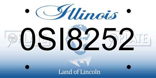 0SI8252 Illinois License Plate