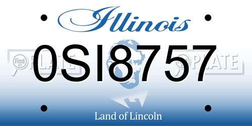 0SI8757 Illinois License Plate