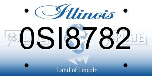0SI8782 Illinois License Plate