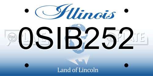 0SIB252 Illinois License Plate
