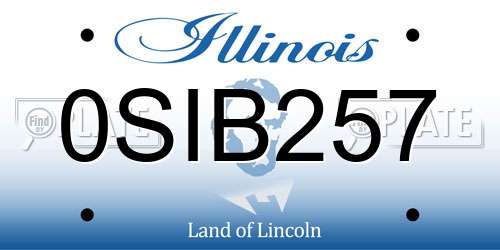0SIB257 Illinois License Plate