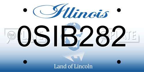 0SIB282 Illinois License Plate