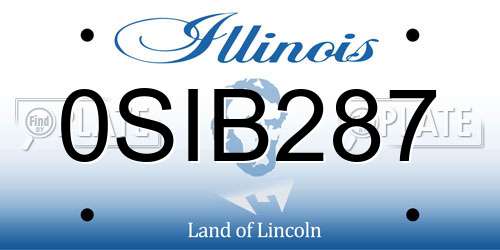 0SIB287 Illinois License Plate
