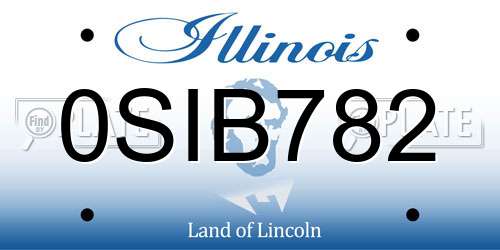 0SIB782 Illinois License Plate