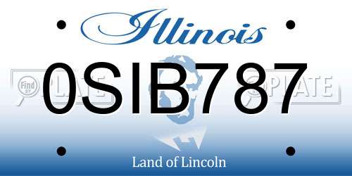 0SIB787 Illinois License Plate