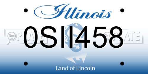 0SII458 Illinois License Plate