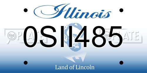 0SII485 Illinois License Plate