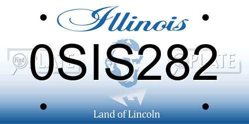 0SIS282 Illinois License Plate