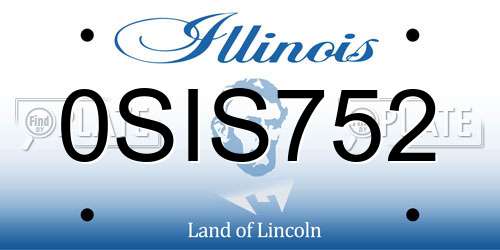 0SIS752 Illinois License Plate