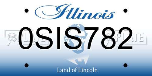 0SIS782 Illinois License Plate