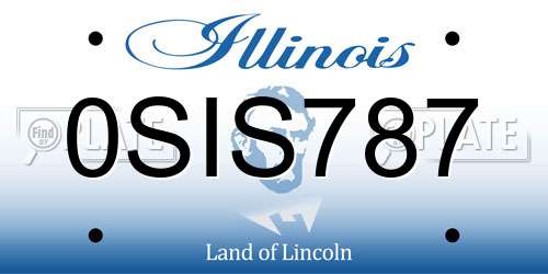0SIS787 Illinois License Plate