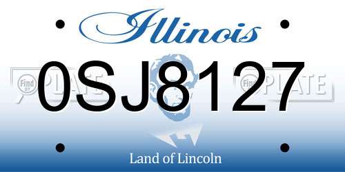 0SJ8127 Illinois License Plate