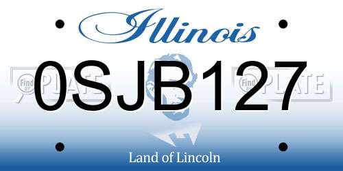 0SJB127 Illinois License Plate