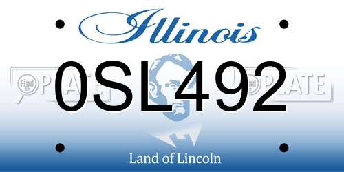 0SL492 Illinois License Plate