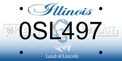 0SL497 Illinois License Plate