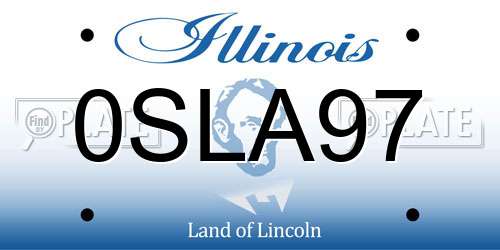 0SLA97 Illinois License Plate
