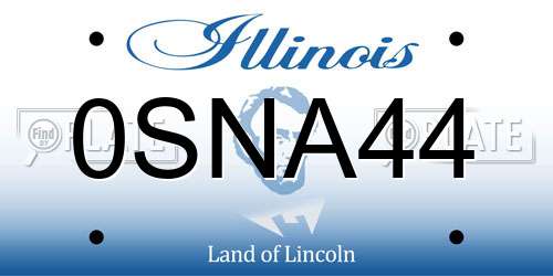 0SNA44 Illinois License Plate