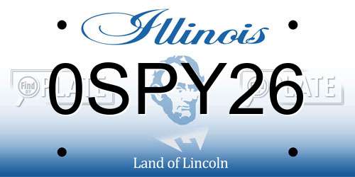 0SPY26 Illinois License Plate