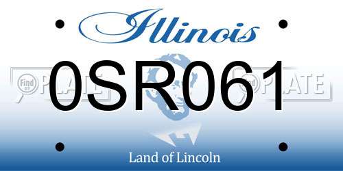 0SR061 Illinois License Plate