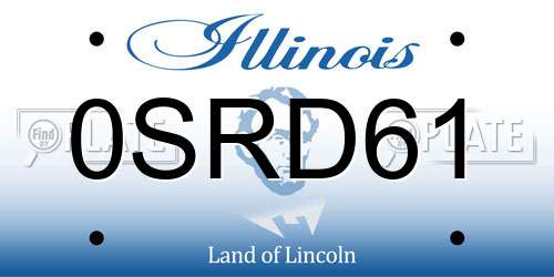 0SRD61 Illinois License Plate