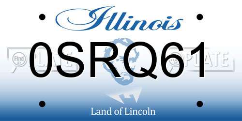 0SRQ61 Illinois License Plate
