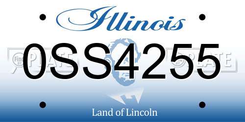 0SS4255 Illinois License Plate