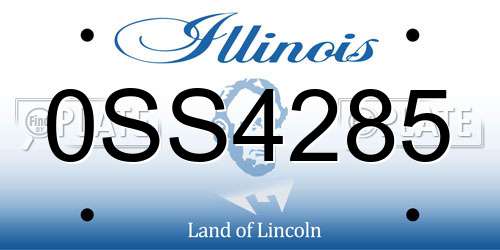 0SS4285 Illinois License Plate
