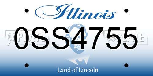 0SS4755 Illinois License Plate