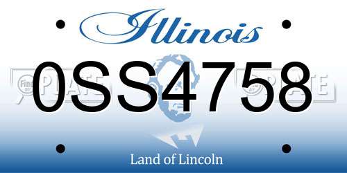 0SS4758 Illinois License Plate
