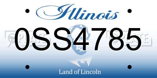 0SS4785 Illinois License Plate