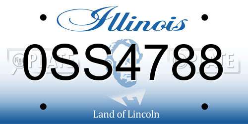 0SS4788 Illinois License Plate