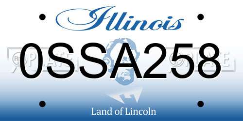 0SSA258 Illinois License Plate