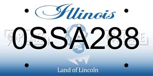 0SSA288 Illinois License Plate