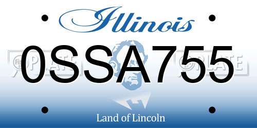 0SSA755 Illinois License Plate
