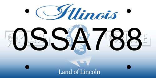 0SSA788 Illinois License Plate