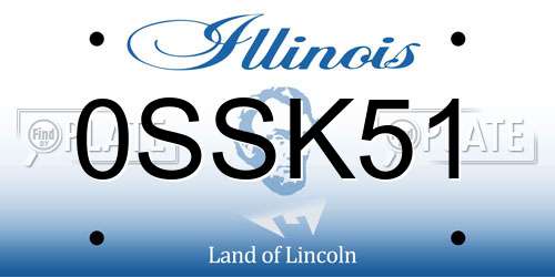 0SSK51 Illinois License Plate