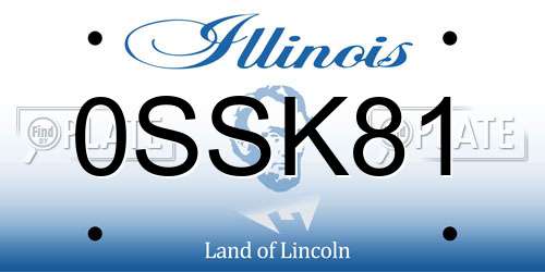 0SSK81 Illinois License Plate