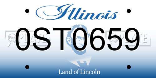 0ST0659 Illinois License Plate
