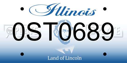 0ST0689 Illinois License Plate