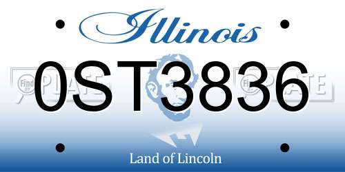 0ST3836 Illinois License Plate